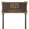The Roanoke Rectangle Address Plaque with a Bronze & Gold Finish, Standard Lawn with Two Lines of Text