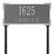 The Roanoke Rectangle Address Plaque with a Pewter & Silver Finish, Standard Lawn with Two Lines of Text