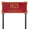 The Roanoke Rectangle Address Plaque with a Red & Gold Finish, Standard Lawn with Two Lines of Text
