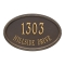 The Concord Raised Border Oval Shape Address Plaque with a Bronze & Gold Finish, Estate Wall with Two Lines of Text
