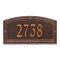 A Rectangle Arched Address Plaque with a Feather Boarder with a Antique Copper Finish, Standard Wall with One Line of Text