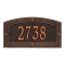 A Rectangle Arched Address Plaque with a Feather Boarder with a Oil Rubbed Bronze Finish, Standard Wall with One Line of Text
