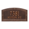A Rectangle Arched Address Plaque with a Feather Boarder with a Antique Copper Finish, Standard Wall with Two Lines of Text