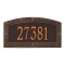 A Rectangle Arched Address Plaque with a Feather Boarder with a Oil Rubbed Bronze Finish, Estate Wall with One Line of Text