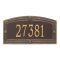 A Rectangle Arched Address Plaque with a Feather Boarder with a Bronze & Gold Finish, Estate Wall with One Line of Text
