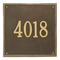Personalized Square Antique Brass Finish, Estate Wall with One Line of Text