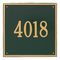 Personalized Square Green & Gold Finish, Estate Wall with One Line of Text