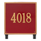Personalized Square Red & Gold Finish, Estate Lawn with One Line of Text