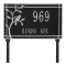 Personalized Woodridge Bird Black & Silver Finish, Standard Lawn with Two Lines of Text