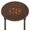 Hawthorne Oval Address Plaque with a Antique Copper Finish, Standard Lawn Size with One Line of Text