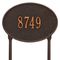 Hawthorne Oval Address Plaque with a Oil Rubbed Bronze Finish, Standard Lawn Size with One Line of Text
