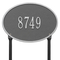 Hawthorne Oval Address Plaque with a Pewter & Silver Finish, Standard Lawn Size with One Line of Text