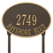Hawthorne Oval Address Plaque with a Bronze & Gold Finish, Standard Lawn with Two Lines of Text