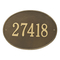 Hawthorne Oval Address Plaque with a Antique Brass Finish, Estate Wall Mount with One Line of Text