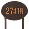 Hawthorne Oval Address Plaque with a Oil Rubbed Bronze Finish, Estate Lawn Size with One Line of Text