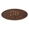 Madison Style Oval Shape Address Plaque with a Antique Copper Finish, Standard Wall Mount with Two Lines of Text