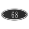 Madison Style Oval Shape Address Plaque with a Black & Silver Petite Wall Mount with One Line of Text
