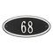 Madison Style Oval Shape Address Plaque with a Black & White Petite Wall Mount with One Line of Text