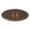 Madison Style Oval Shape Address Plaque with a Oil Rubbed Bronze Petite Wall Mount with One Line of Text