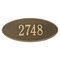 Madison Style Oval Shape Address Plaque with a Antique Brass Finish, Estate Wall Mount with One Line of Text