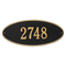 Madison Style Oval Shape Address Plaque with a Black & Gold Finish, Estate Wall Mount with One Line of Text