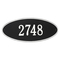 Madison Style Oval Shape Address Plaque with a Black & White Finish, Estate Wall Mount with One Line of Text
