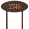 Madison Style Oval Shape Address Plaque with a Oil Rubbed Bronze Finish, Estate Lawn Size with One Line of Text