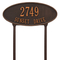 Madison Style Oval Shape Address Plaque with a Oil Rubbed Bronze Finish, Standard Lawn with Two Lines of Text