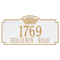 Address Plaque with your Monogram with a White & Gold Finish, Estate Wall Mount with Two Lines of Text