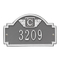 Square Shaped Address Plaque with your Monogram with a Pewter & Silver Finish, Petite Wall Mount with One Line of Text