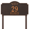 Square Shaped Address Plaque with your Monogram with a Oil Rubbed Bronze Finish, Estate Lawn with Two Lines of Text