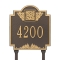 Lawn Style Square Shaped Address Plaque with your Monogram with a Bronze & Gold Finish