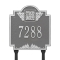 Lawn Style Square Shaped Address Plaque with your Monogram with a Pewter & Silver Finish