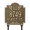 Lawn Style Square Shaped Address Plaque with your Monogram with a Antique Brass Finish