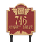Square Shaped Address Plaque with your Monogram with a Red & Gold Finish, Standard Lawn with Two Lines of Text