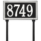 Rectangle Shape Double Line Address Plaque with a Black & White Finish, Standard Lawn Size with One Line of Text