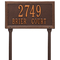Rectangle Shape Double Line Address Plaque with a Antique Copper Finish, Standard Lawn with Two Lines of Text