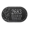 Personalized Woodridge Bird Oval Black & Silver Finish, Standard Wall with Three Lines of Text
