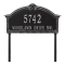 Personalized Roselyn Arch Black & Silver Plaque Grande Lawn with Two Lines of Text