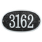 Fast & Easy Oval House Numbers Plaque Black and Silver