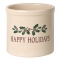 Happy Holidays Holly 2 Gallon Crock with Multi-Color Etching