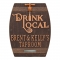 Drink Local Barrel Antique Copper with Two Lines of Texts