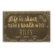 Life is Short Take a Walk Wall Sign with Hooks in Antique Brass